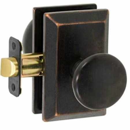 DELANEY DESIGNER Tulum Series Keyed Entry Door Knob Set With Curved Backplate 681500S